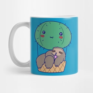 Cactus Hot Air Balloon Sloth Mug